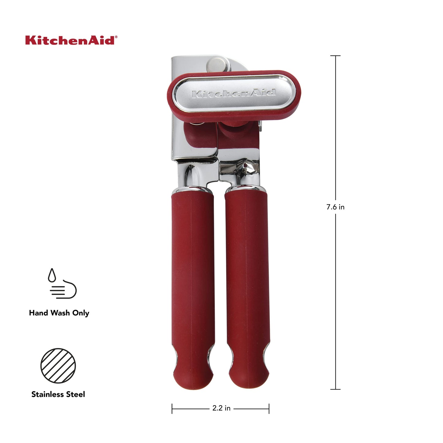 KitchenAid All Over Silicone Can Opener, 7.55-Inch, Empire Red