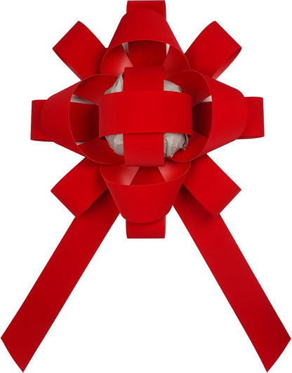 Skiennix 30" Giant Car Bow - Red Velvet, Weather Resistant & Non-Scratch Magnet Base (1 Pack)