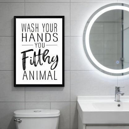 XRNDUYZP Black and White Bathroom Canvas Wall Art - Funny Quotes Poster Print for Kids' Washroom | 8x10 in