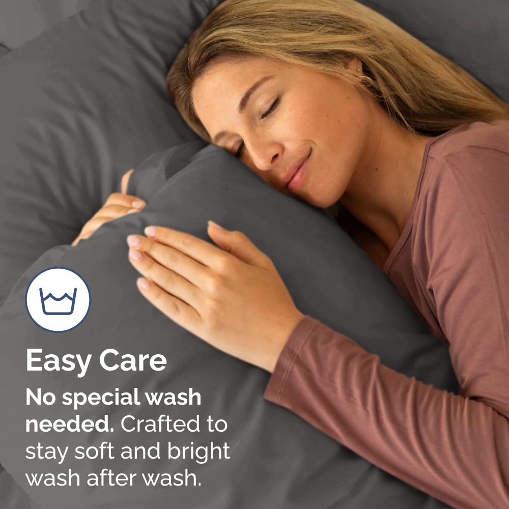 Queen Pillow Cases Set of 4 - Ultra Soft Hotel Quality Pillowcase Covers - Comfy, Cozy & Wrinkle Free - Shrinkage, Stain & Fade Resistant - Machine Washable Pillow Protectors - 4 Piece Set - Charcoal