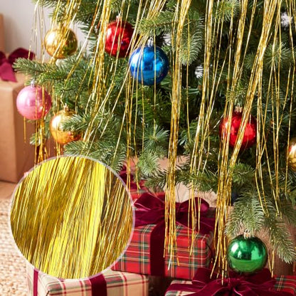 Sumind 14000 Pcs Gold Christmas Icicle Tinsel Decorations for Holiday Tree & Party