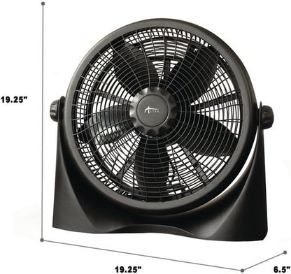 Alera 16" Super-Circulation Tilt Fan - 3-Speed Plastic Design in Sleek Black Finish