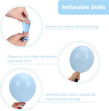 RUBFAC Pastel Blue Balloons - 116-Piece Set in Various Sizes for Garland & Arch Decor - Perfect for Birthday, Baby Shower, Gender Reveal & Wedding Parties