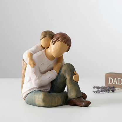 NAN ZAI NAN FANG Father Daughter Figurine - Personalized Resin Sculpture for Dad | 4.7" Hand-Painted Gift