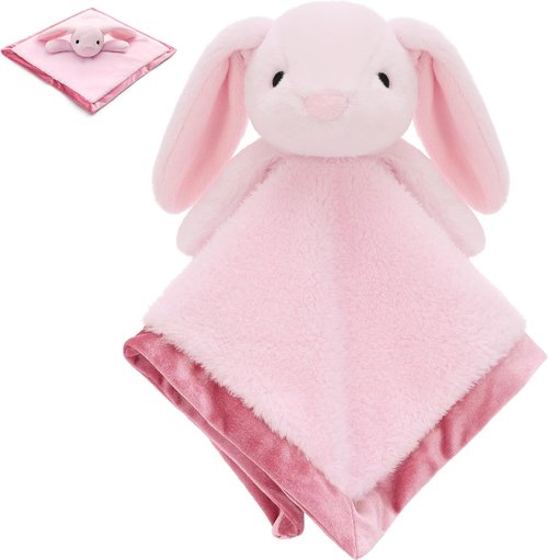 Bunny Loveys | 14" Soft Baby Security Blanket & Snuggle Toy for Newborns - Perfect Gift for Boys & Girls