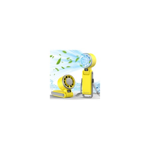 PlayHot Portable Handheld Turbo Fan with Ice Cooling, Rechargeable Personal Fan, Up tp 12Hrs Cooling, 5 Speed 25550RPM Powerful Portable Fan for Travel, Outdoor, Camping, Hiking (Yellow)