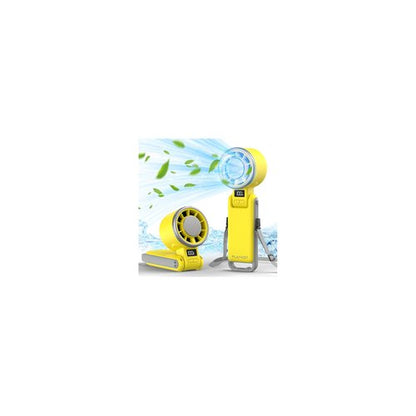 PlayHot Portable Handheld Turbo Fan with Ice Cooling, Rechargeable Personal Fan, Up tp 12Hrs Cooling, 5 Speed 25550RPM Powerful Portable Fan for Travel, Outdoor, Camping, Hiking (Yellow)