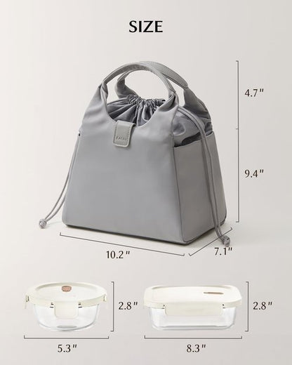Eachy Insulated Lunch Box - Reusable Tote Cooler Bag for Work, Travel, Camping & Picnics
