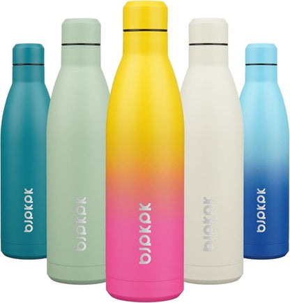 BJPKPK 25oz Insulated Water Bottle - Double Wall Vacuum Stainless Steel | Keeps Drinks Hot & Cold, Rainbow