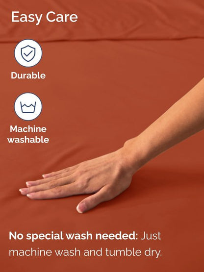 Extra Deep Split King Fitted Sheet - Hotel Luxury Single Fitted Sheet Only - Easily Fits 18 inch to 24 inch Mattress - Ultra Soft, Wrinkle Free w/Extra Deep Pockets - Breathable & Comfy - Terracotta
