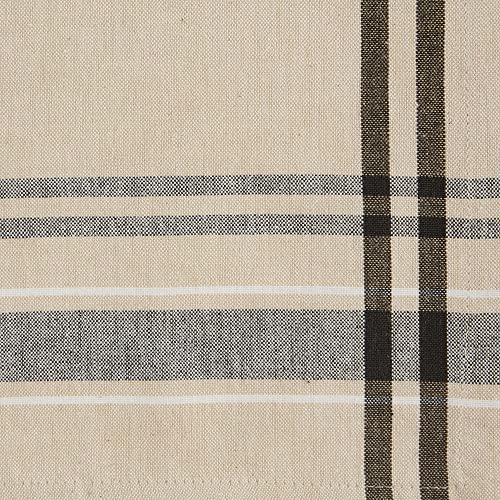 Farmhouse Style Cotton Table Runner 14x108 Inches Taupe Black - DII Collection Taupe/Black