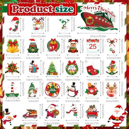 Christmas Cruise Door Magnets - 26-Piece Holiday Decorative Stickers for Refrigerator, Car, Garage, and More