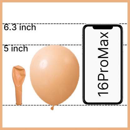PartyWoo 5-Inch Nude Balloons - 100pcs Apricot Latex for Jungle Safari & Thanksgiving Decor