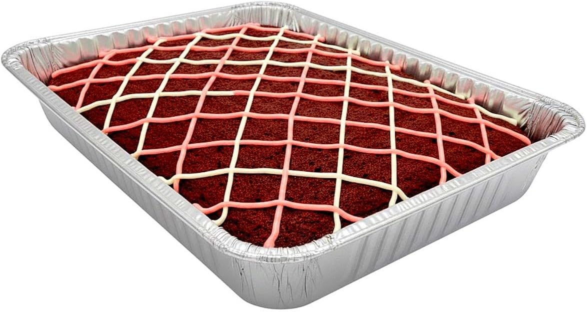 PACTOGO Disposable Aluminum Foil Cake Pans with Dome Lids - 13" x 9" x 2" | 108 Oz for Baking & Storing (12 Sets)