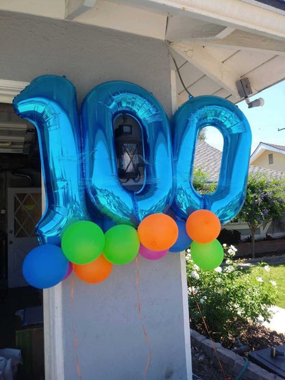 Metallic Blue Number 0 Balloon - 40 Inch Birthday Decoration for Milestone Celebrations