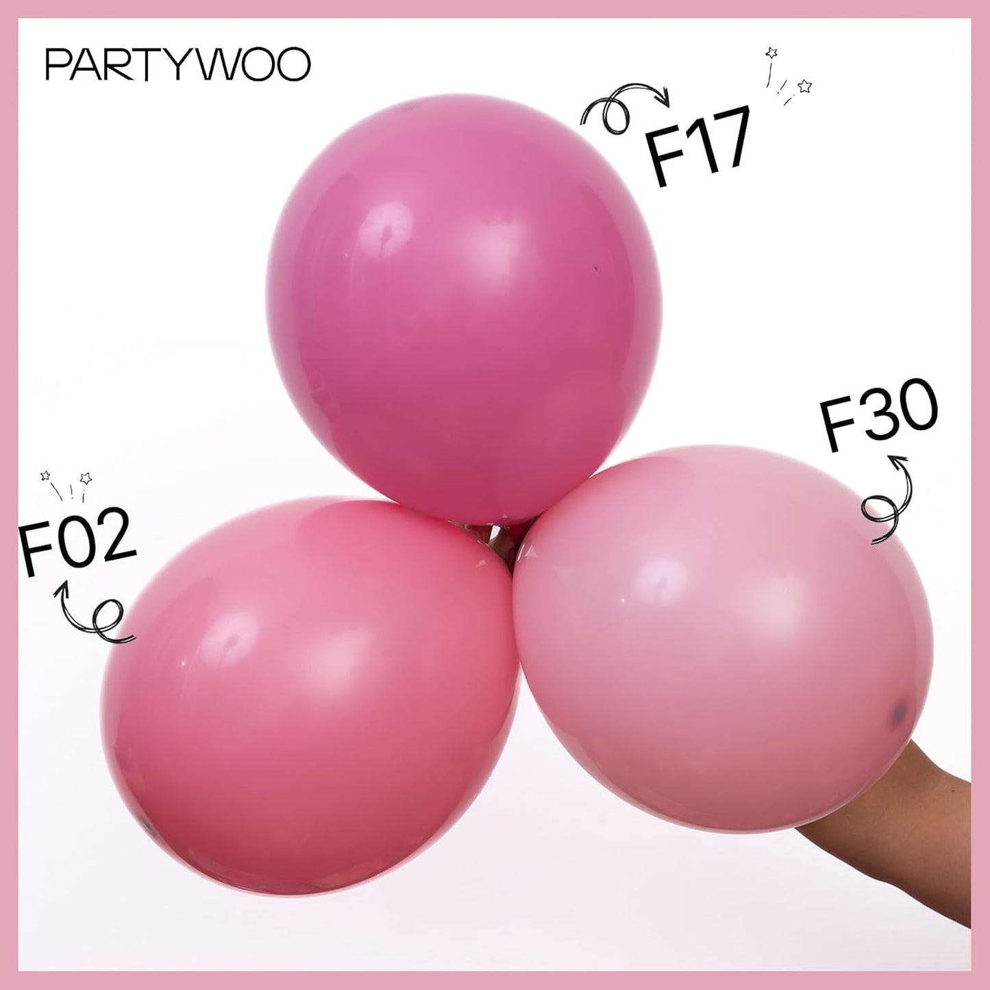 PartyWoo Mauve Balloon Set - 140pcs in Various Sizes for Baby Showers, Weddings & Birthdays | Dusty Pink Decor