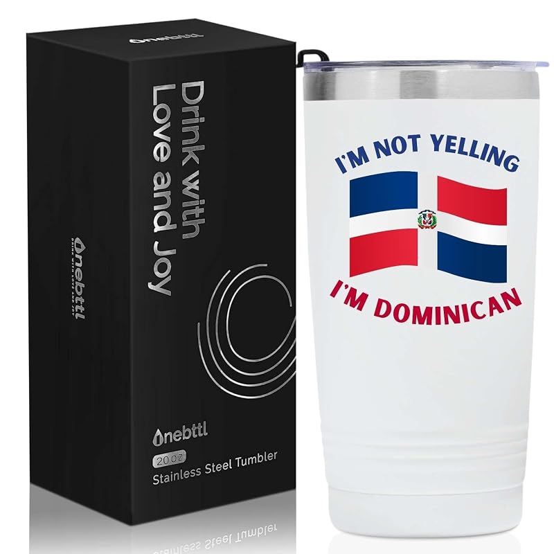 20 oz Stainless Steel Insulated Travel Mug - Dominican Gifts & Dominican Republic Flag