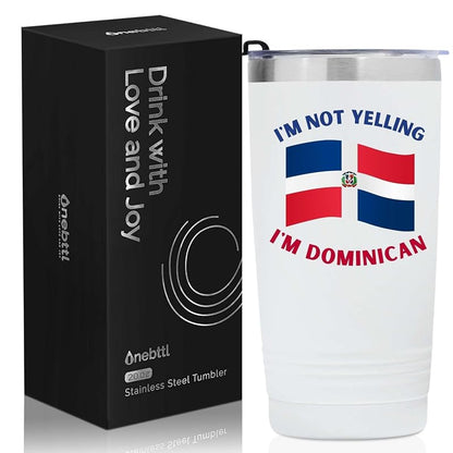 20 oz Stainless Steel Insulated Travel Mug - Dominican Gifts & Dominican Republic Flag