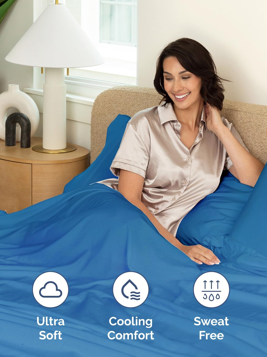 Skiennix Extra Deep Queen Sheet Set - 6 Piece Cooling & Breathable Bedding - Soft, Wrinkle-Free Royal Blue