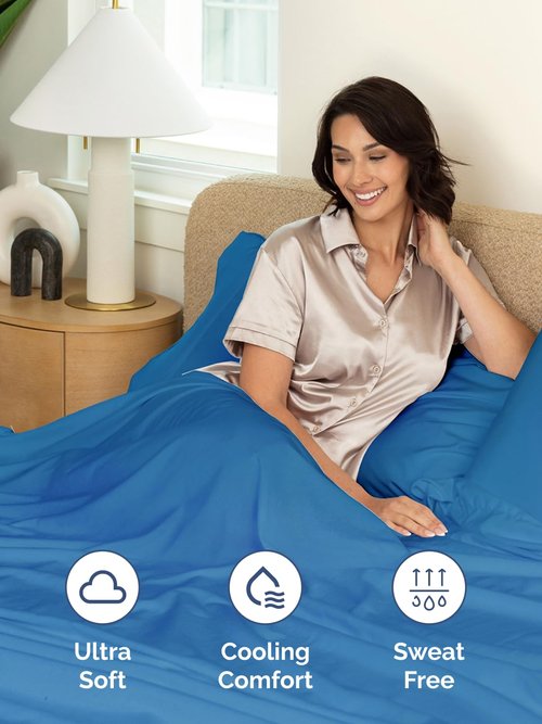 Extra Deep Full Sheet Set - 6 Piece Breathable and Cooling Sheets - Hotel Luxury Bedding for Women, Men, Kids & Teens - Easy & Secure Fit - Soft, Wrinkle Free & Comfy - Extra Deep Pockets - Royal Blue