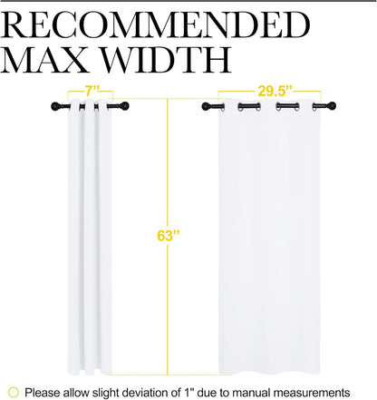 NICETOWN Curtains - Grommet Drapery Panels for Small Windows | 50% Light Blocking, 34x63, Pure White