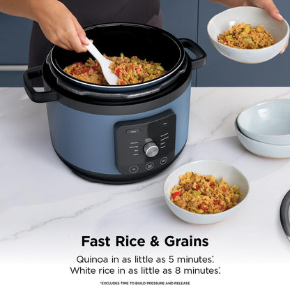 Ninja HyperHeat 9-in-1 Pressure Cooker - 6.5-Qt Multi-Function with SimpliServe Pot | 1200-Watt Power | Blue Macaron