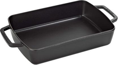 Staub Cast Iron Roasting Pan - 12-Inch x 8-Inch, Matte Black | Premium Quality Made in France