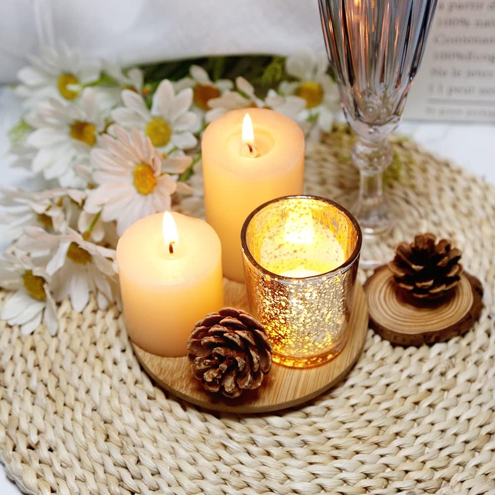 Silver Mercury Glass Tea Light Holders - Elegant Votive Candle Holders Set of 36 for Weddings & Home Decor | Perfect for Centerpieces & Parties