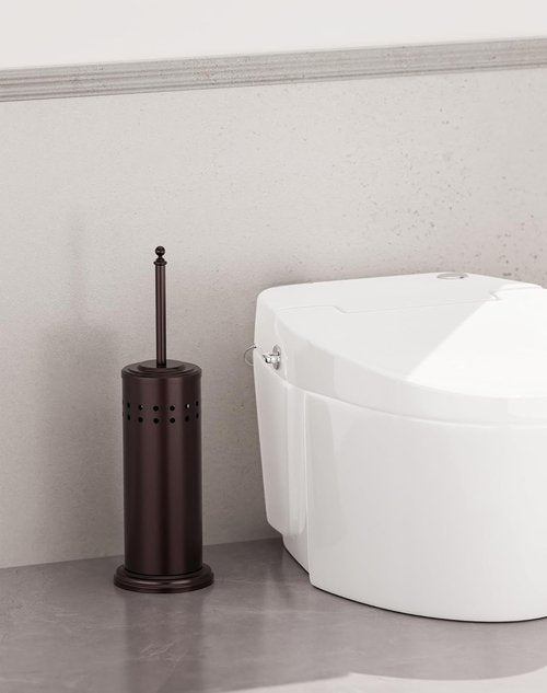 DOWRY Anti-Hand Off Toilet Plunger with Holder for Bathroom,Powerful Efficient Force Suction Cup,Heavy Duty, Deep Cleaning Bronze