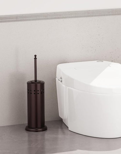 DOWRY Anti-Hand Off Toilet Plunger with Holder for Bathroom,Powerful Efficient Force Suction Cup,Heavy Duty, Deep Cleaning Bronze