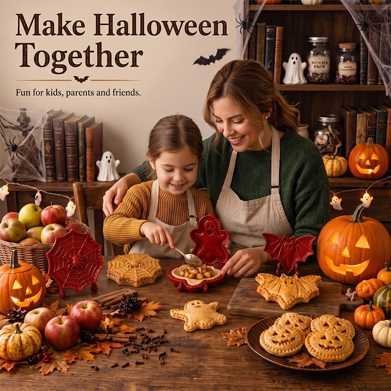 Halloween Hand Pie Mold Set - Reusable Fall Baking Supplies, 8 Shapes - A-2 Pcs
