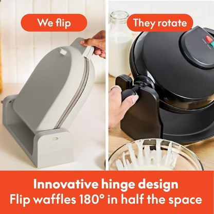 Bella Waffle Maker - Flip-N-Store Design with EverGood™ Nonstick Coating | 7” Wide Plates, 1000 Watt, Oatmilk