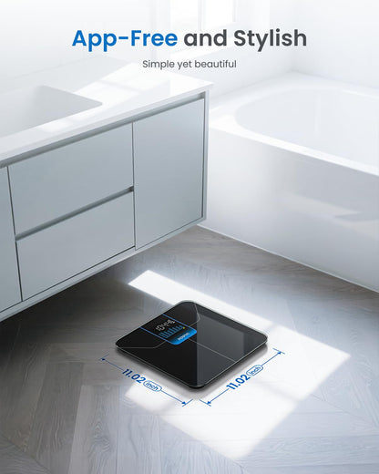 RENPHO Weight Scale for Body Weight, High-Accurate Digital Bathroom Scale with 7-Day Weight Trend, Large LED Display, Sleek Weighing Scale with Sturdy and Durable Base, 11.02", 400lbs