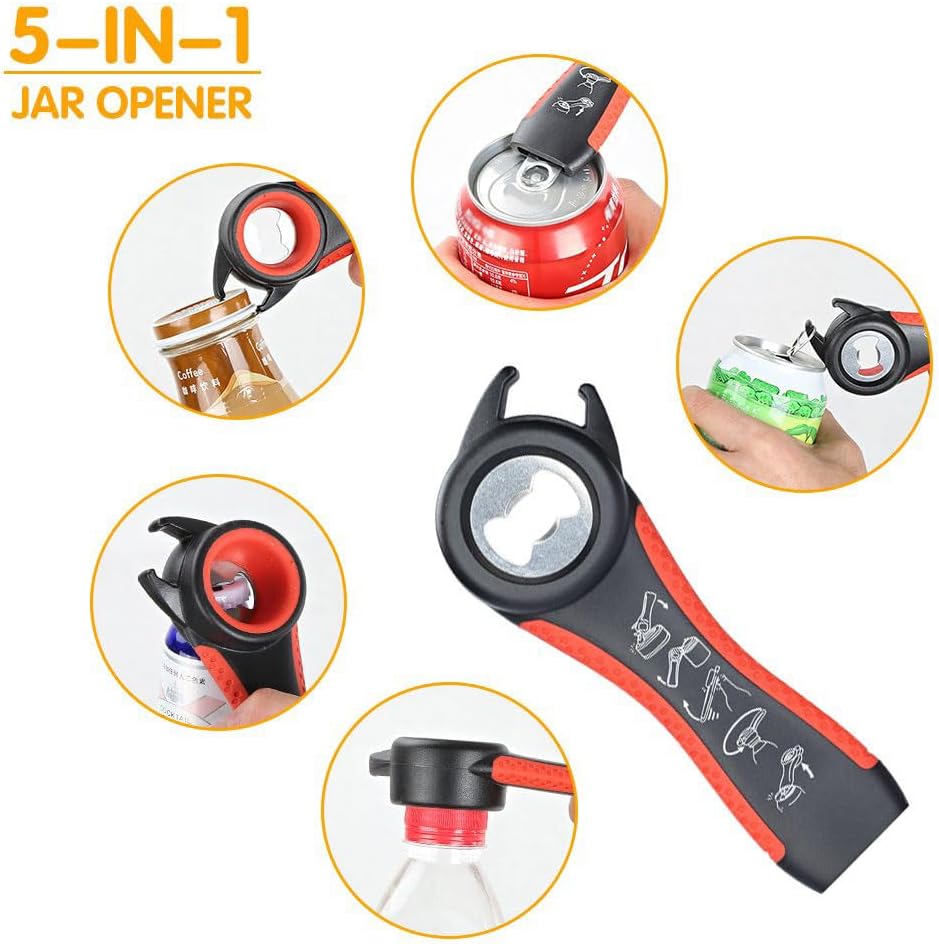 Skiennix 5-in-1 Jar Opener - Rubber Gripper Pad for Seniors with Arthritis | Easy to Use