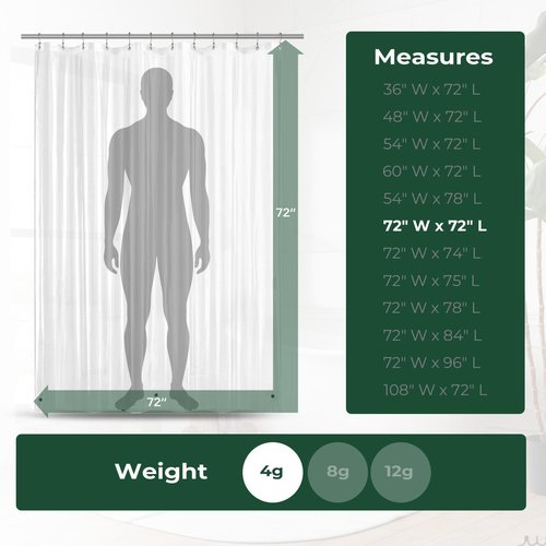 HARBOREST Clear Shower Curtain Liner with Side Suction Cups, Premium PEVA Plastic Shower Liner with 3 Magnets, Waterproof Bathroom Curtain, 72 x 72, Clear