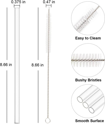 Stanley Replacement Straw Set - 6 Pack Reusable Straws with Cleaning Brush for 14 oz & 20 oz Tumblers
