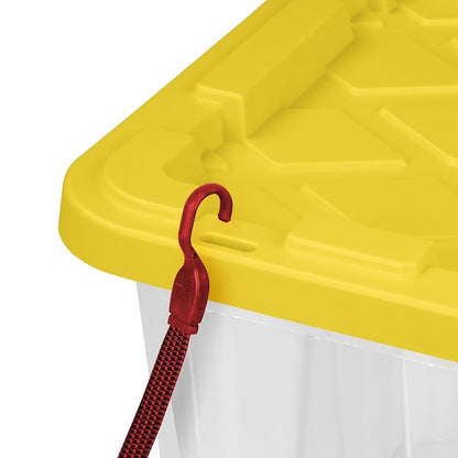 27-Gallon Industrial Storage Tote Set with Yellow Snap-Lid, 4 Pack