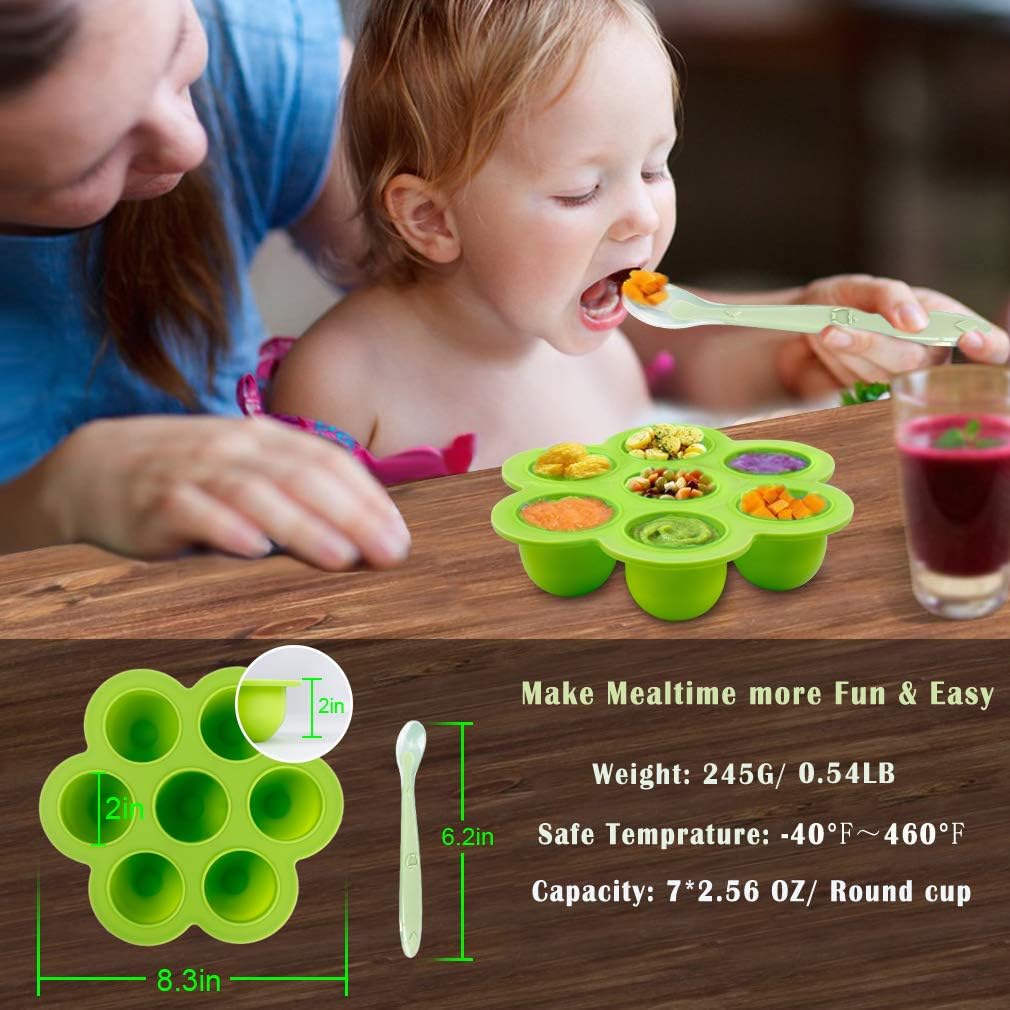 ROTTAY Silicone Egg Bites Molds - 7-Piece Set with Steamer Rack & Heat-Resistant Handles for Instant Pot
