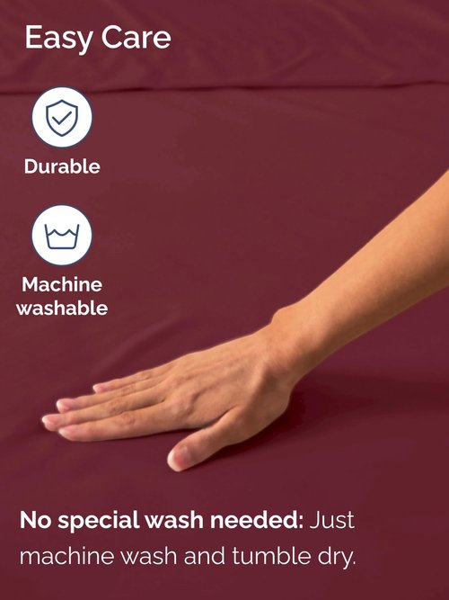 Extra Deep Twin Fitted Sheet - Hotel Luxury Single Fitted Sheet Only - Easily Fits 18 inch to 24 inch Mattress - Ultra Soft, Wrinkle & Fade Free w/Extra Deep Pockets - Breathable & Comfy - Burgundy