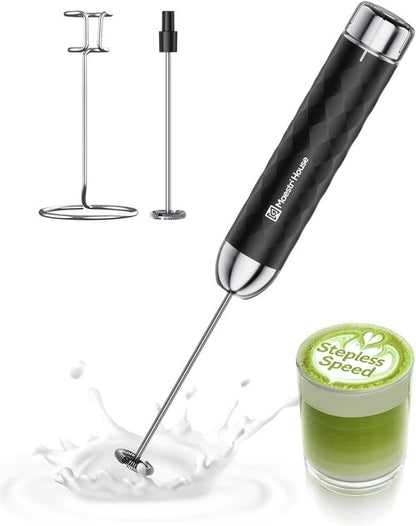 Maestri House Rechargeable Milk Frother - Stepless Speed Control Handheld Foam Maker for Lattes & Cappuccinos