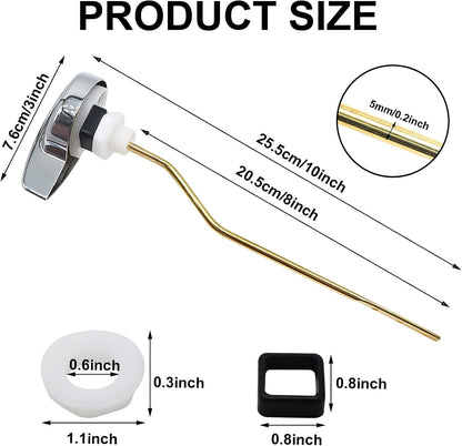 Toilet Handle Replacement Kit - Side Mount Flush Tank Lever Universal Brass Fit Most Toilets