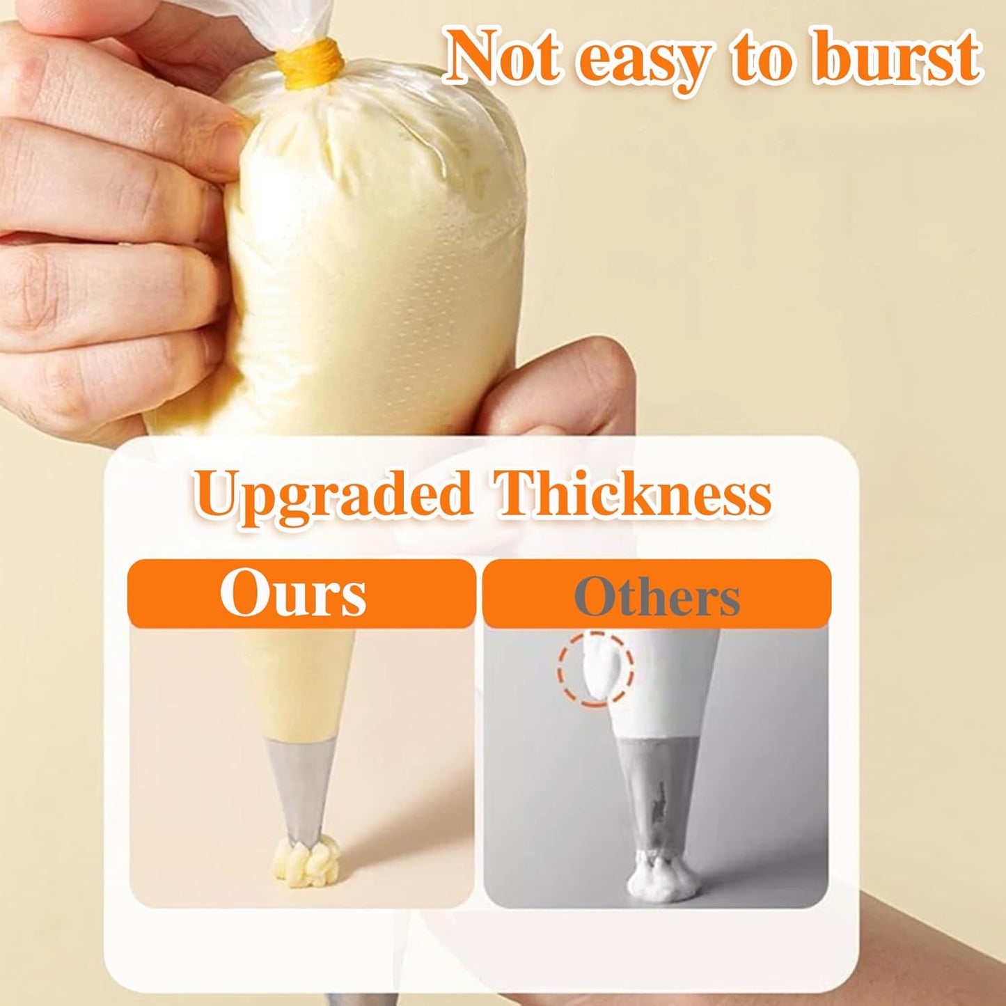 Skiennix Disposable Piping Bags - Thickened Design for Cake Decorating | 16 Inches, 500 Pcs