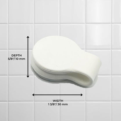 4 Pack Self Adhesive Shower Curtain Clips – Wall Mounted Clips Keep Curtain Closed and Contain Water Inside Shower – Easy Install Bathroom Splash Guards – Shower Accessories (Bright White)