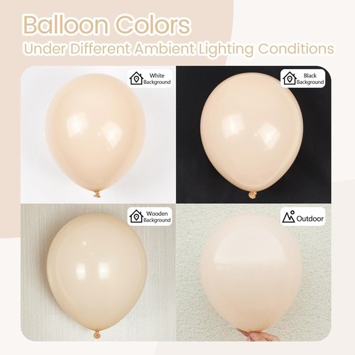 Beige Latex Balloons by [Brand Name] - 12 Inch | 50 Pack for Neutral Baby Showers & Birthday Parties