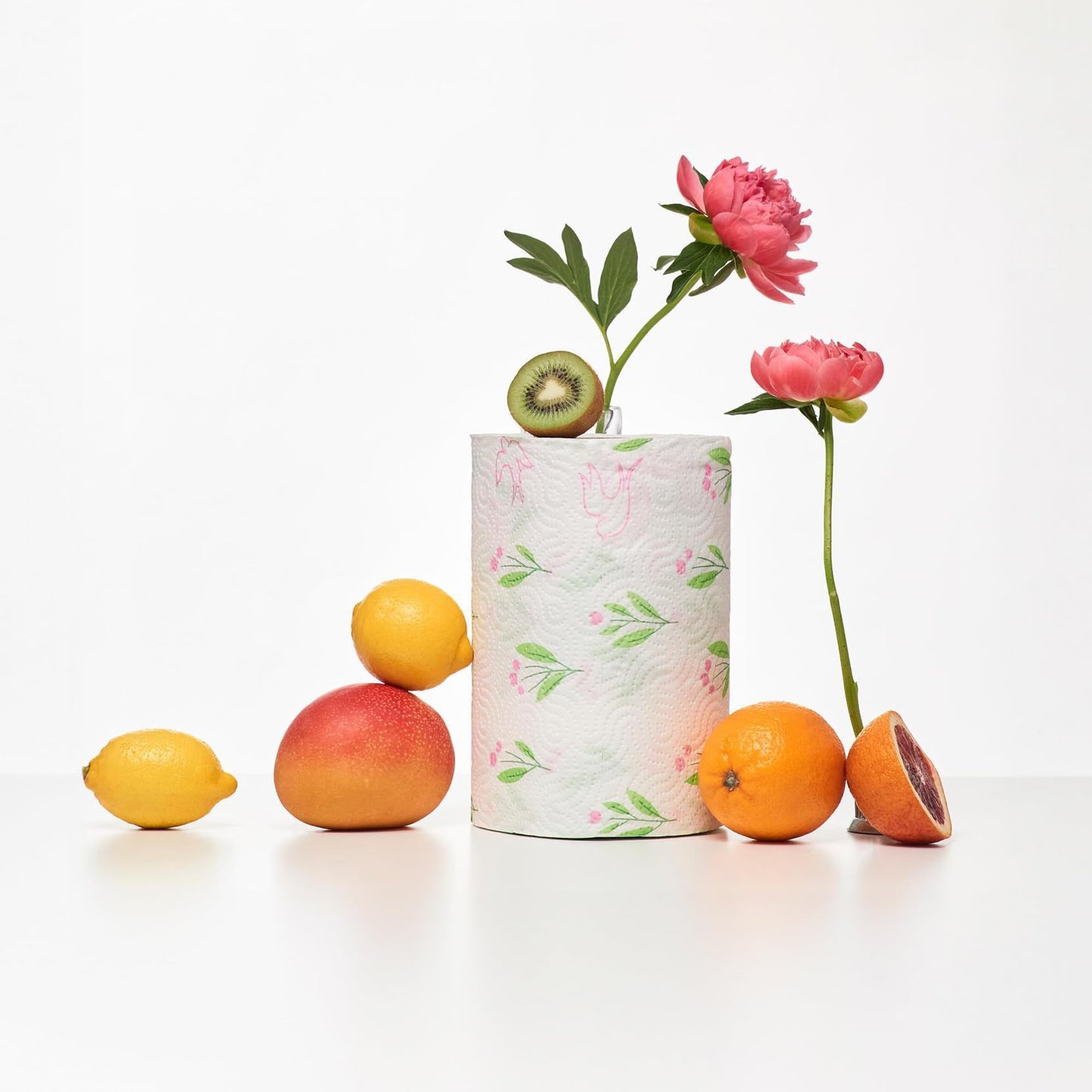Renova Kitchen Paper Towels, Blossom Design, XXL Roll, 120 Sheets, White