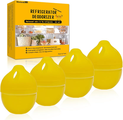 Skiennix Refrigerator Deodorizer - Natural Gel Eliminates Stubborn Odors | 4 Pcs Lemon Flavor