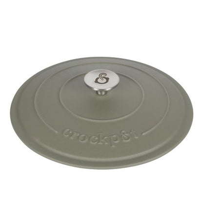 Crock Pot Artisan 5-Quart Round Cast Iron Dutch Oven Pot With Lid - Matte Green