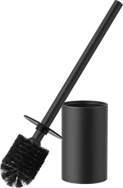 FORIOUS Toilet Brush Set - Heavy Duty 304 Stainless Steel Holder for Deep Bathroom Cleaning | Matte Black