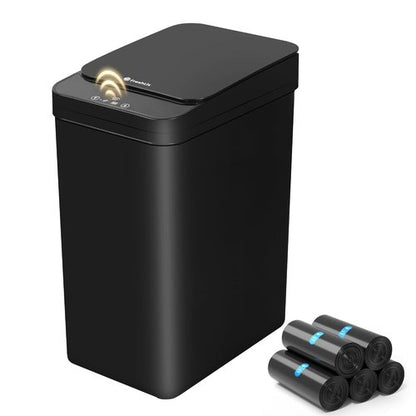 FRESHLIX Automatic Motion Sensor Trash Can - 2.6 Gallon Touchless Waterproof Bin | Black for Kitchen & Office