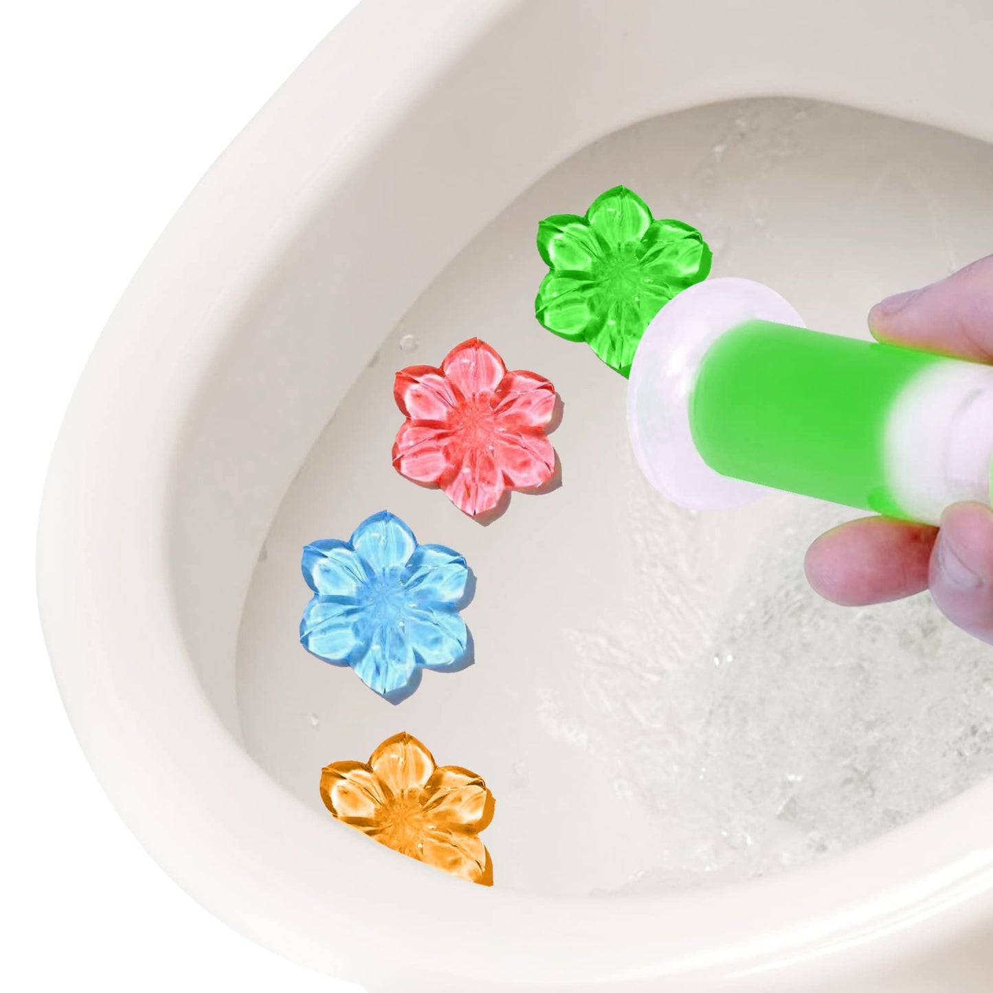 Simple Life Toilet Gel Stamp – Fresh Flower Scent, Anti-Limescale Toilet Cleaner Gel, Deodorizing & Long-Lasting Freshness, 32 Stamps Variety Pack